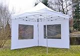 Falt Pavillon / Partyzelt 3x3 m weiß + 2 Seitenteile, PROFI-Ausführung