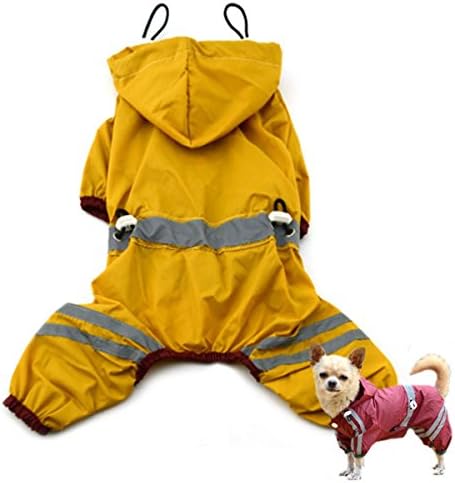 PVC One Layer Reflective Strip Waterproof Pet Hoodie Raincoat