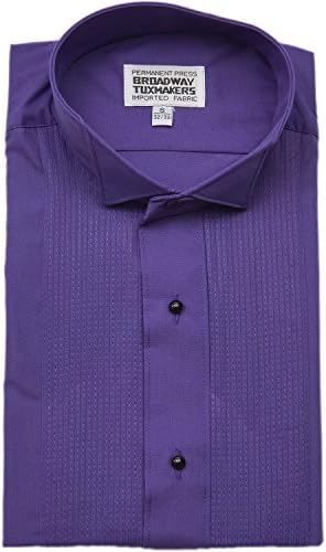 Men's 1/8" Wing Tip Collar Purple Tuxedo Shirt