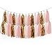 Ling's moment Paper Tassel Garland, Tissue Paper Tassels for Wedding, Baby Shower and Party Decorations, 15 pcs DIY Kits - (Pink+Metallic Gold+White), Pack of 2