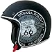 AFX FX-76 Unisex-Adult Half-Size-Helmet-Style Helmet (Route 66 Flat Black, Medium)