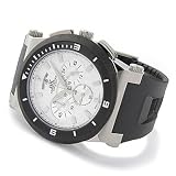 Adee Kaye Mens Large Diver Chronograph Watch w/ White Dial