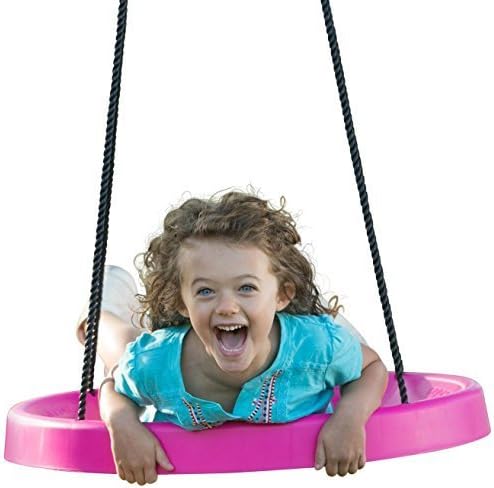 (Pink) Tire Swing, Super Spinner FUN n SAFE, Tree Swing, Child Swing, Best Swing on the Planet! Easy Swing Set or Tree Install by Super Spinner