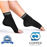 Copper Compression Recovery Foot Sleeves / Plantar Fasciitis Support Socks - GUARANTEED To Speed Up Recovery & Provide Relief Of Heel Spurs, Arch Pain, Foot Swelling & Ankle Injuries (1 PAIR)