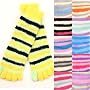 Urban Boundaries Fuzzy Crew Striped Fashion Toe Socks (One Size fits Most)