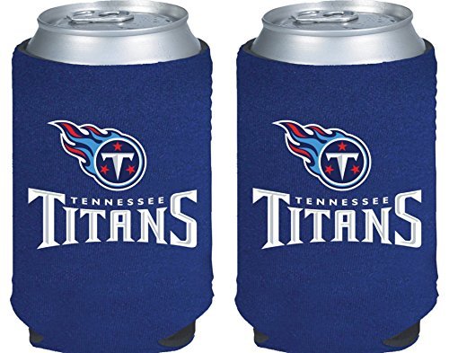 NFL Football 2014 Team Color Logo Can Kaddy Holder Koozie Cooler 2-Pack (Tennessee Titans)