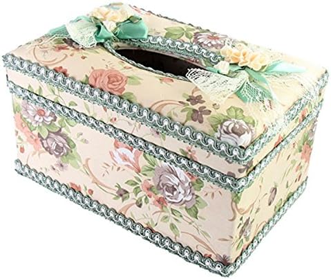 Elegant Lace Flower Cloth Rectangle Tissue Box (22 x 14 x 13CM) (Blue)