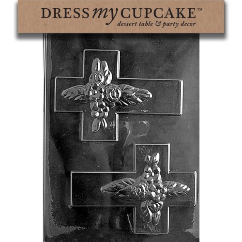 Dress My Cupcake DMCR042SET Chocolate Candy Mold, Cross for Specialty Box, Set of 6