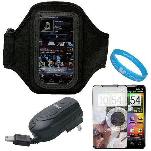 Durable Neoprene Exercise Sports Workout Armband with Adjustable Velcro Strap for Sprint HTC EVO 4G Android Smartphone + Mirror Screen Protector + Retractable Travel Wall Charger Charger with IC Chip + SumacLife TM Wisdom Courage Wristband 51q8W3wNn0L Durable Neoprene Exercise Sports Workout Armband with Adjustable Velcro Strap for Sprint HTC EVO 4G Android Smartphone + Mirror Screen Protector + Retractable Travel Wall Charger Charger with IC Chip + SumacLife TM Wisdom Courage Wristband