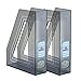 Acrimet Magazine File Holder, Durable Rack, Space-Saving Organizer (Plastic) (Smoke Color) (2 pack)