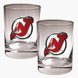 New Jersey Devils 2 Piece Rocks Glass Set