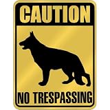 New Caution : German Shepherd - No Trespassing Parking Sign Dog