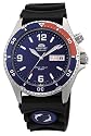 Orient Men's Blue and Red Bezel Automatic Rubber Strap Dive Watch #CEM65003D