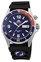 Orient Men's Blue and Red Bezel Automatic Rubber Strap Dive Watch #CEM65003D
