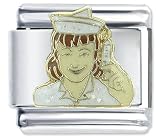 Nurse And Shot Italian Charms Bracelet Link