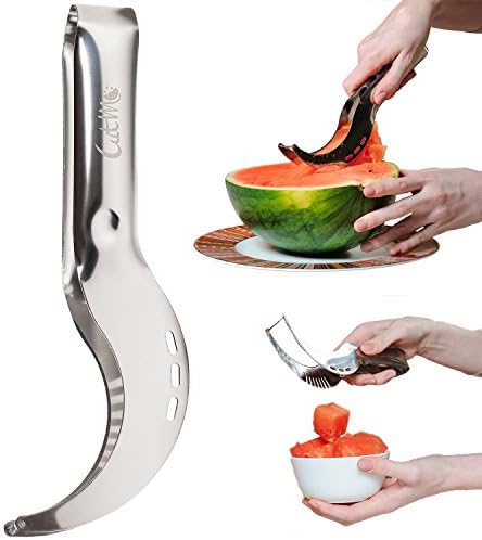CutMe Watermelon Knife - Watermelon Cutter- For Mom &amp; Dad - Easy Way To Cut Watermelon - Stainless Steel - It Is Easy To Get The Flesh Of The Watermelon Salad And Desserts