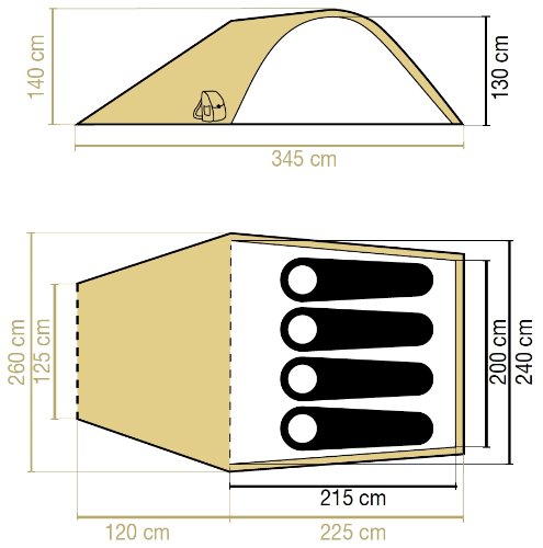 Coleman Tauri Connect X4 4 Person Tent - Green/Brown