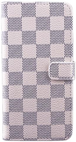 iPhone 6 Case,Aroko Chessboard Pattern Cellphone Protector PU Leather Case and Wallet Cover for Apple iPhone 6 4.7 inch with Credit ID Card Holders Money Pocket and Magnet Button Closure (White)