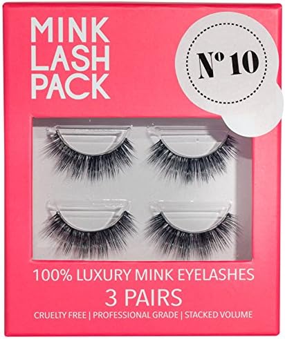3D Mink Eyelashes by Mink Lash Pack- 3 Pairs Bulk Pack. Celebrity Beauty Secret, Make Up Artist Grade, Glam, Easy to Apply, All Day Comfort, Our Luxury Mink Lashes Turn Heads! 12 Diff Styles. Style 10
