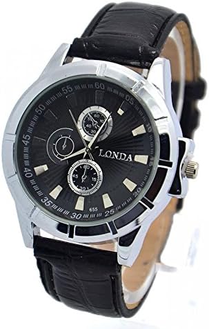 Fashion Leather Strap Watch Men Sports Quartz Analog Wristwatches Londa-33