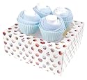 Box of Four Delicious Baby Sock Cupcakes - Baby Boy Blue and White