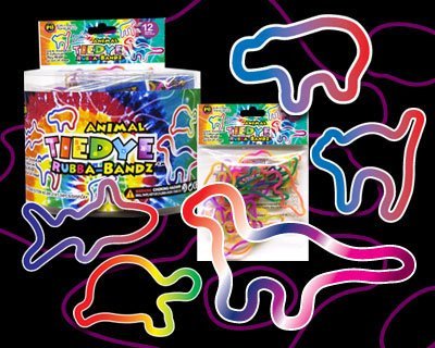 pack of 12 rubba bandz rubber bracelets tie dye animal  more detail click!