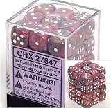 Chessex Festive 12mm d6 Purple w/White Dice Block 36 Dice