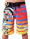 New Ed Hardy Surreal Stripes Sunset Board Shorts Swim Surf Trunks EHM11SS