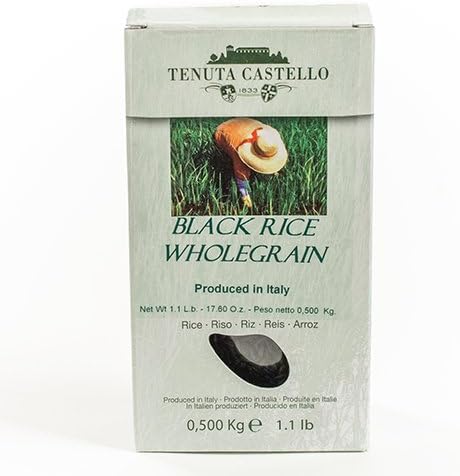 Riso Nero (Italian Black Whole Grain Rice) by Tenuta Castello (1.1 pound)