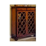 WINE STORAGE CABINET TWO TONE FINISH GLASS DOORS