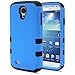 Galaxy S4 Case, MagicMobile Hybrid Impact Shockproof Cover Hard Armor Shell and Soft Silicone Skin Layer [ Blue - Black ] with Screen Protector and Stylus