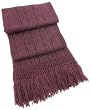 Handmade Alpaca Natural Fiber Scarf - Cable Design in Plum - Long Size (Men/w...