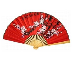 Oriental Wall Fan | Asian Wall Decor 20" Asian Flower