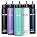 Fluid Sports 24oz Vacuum Insulated Stainless Steel Water Bottle BPA Free Thermos - Zero Sweat Flask - Wide Mouth Hydro Canteen - Double Walled Travel Mug - Durable Powder Coated Exterior