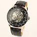 New Men's Black Dial Leather Band Luxury Rose Gold Case Self-Wind Up Mechanical Automatic Watch