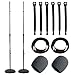 Ultimate Support JS-MCRB100 Round Base Microphone Stand with Adjustable Height ? 2 pack + 2x Foam Windscreen + 2x Mic Cable, 20 ft. XLR + Strapeez, Black - Valued Accessory Bundle