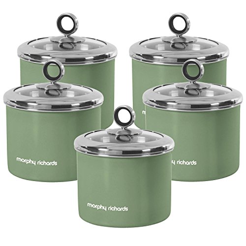 Best Price For 5 Piece 1.4L Small Canister Sage Green Kitchen Storage