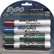 Sanford Expo Bold Color Dry Erase Marker 4 pk Assorted Colors Origional Ink w/ Chisel Tip