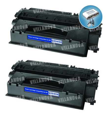 2 PACK: HP Q5949X (49X) Remanufactured High Yield Black Laser Toner Cartridge...
