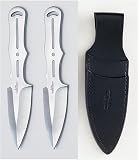 Pro Thrower Combo, 2 Knives, 3.75 in. Blade, Plain, Leather