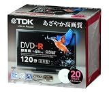 TDK 録画用DVD-R デジタル放送録画対応(CPRM) ホワイトワイドプリンタブル 1-8倍速 日本製 5mmスリムケース 20枚パック DR120DPWB20S