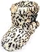 Ladies/Womens Faux Fur Ankle Length Animal Print Slipper Boot/Booties