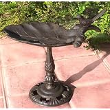 Acorn Leaf Birdbath Bird Bath-feeder Cast Iron Rust by softcity