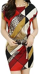 Summer Leopard Print Striped Print Chiffon  Dress