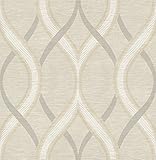 A-Street Prints 2625-21849 Frequency Ogee Wallpaper, Beige by A-Street Prints