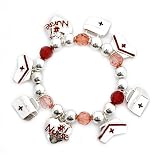 Fashion Charm Bracelet; Silver Metal; Nurse Theme Charms; Stretch