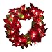 GKI Bethlehem Lighting Red Velvet Poinsettia 30-Inch Christmas Wreath with 35 Clear Mini