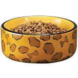 Dog Bowl - "Safari" Glazed Ceramic Dish - 8"