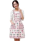 Newly Pastoral Style Fashion Flower Pattern Housewife Home Chef Cooking Cotton Apron Bib with Pockets 2# Hyzrz