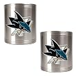 San Jose Sharks NHL 2pc Stainless Steel Can Holder Set- Primary Logo